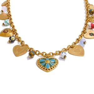 Gold Heart Charm Necklace